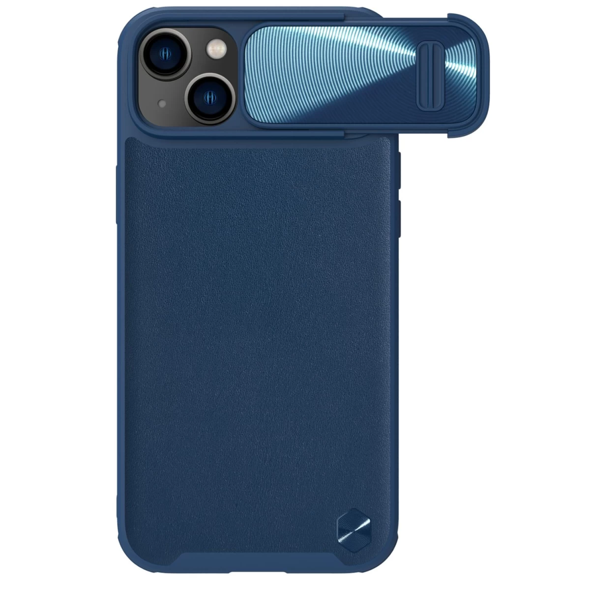Nillkin Camshield Leather S Case Iphone 14 Dėklas Su Kameros Dangteliu Mėlynas