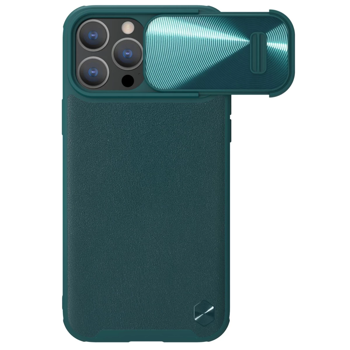 Nillkin Camshield Leather S Case Iphone 14 Pro Max Dėklas Su Kameros Dangteliu, žalias