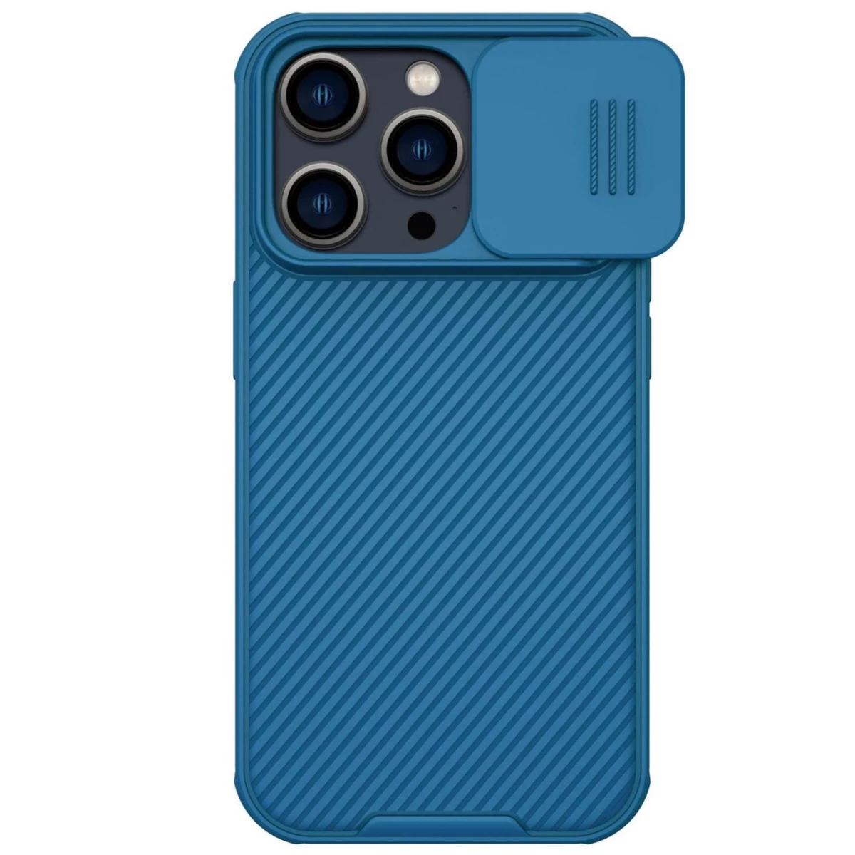 nillkin Camshield Pro Dėklas iphone 14 Pro - Tvirtas Dangtelis Su Kameros Skydu, Mėlynas