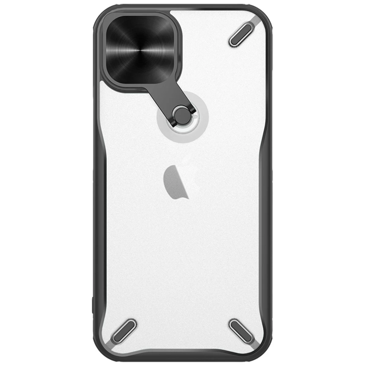 Nillkin Cyclops Case Patvarus Dėklas Su Kameros Dangteliu Ir Sulankstomu Stovu Iphone 13 Juodas