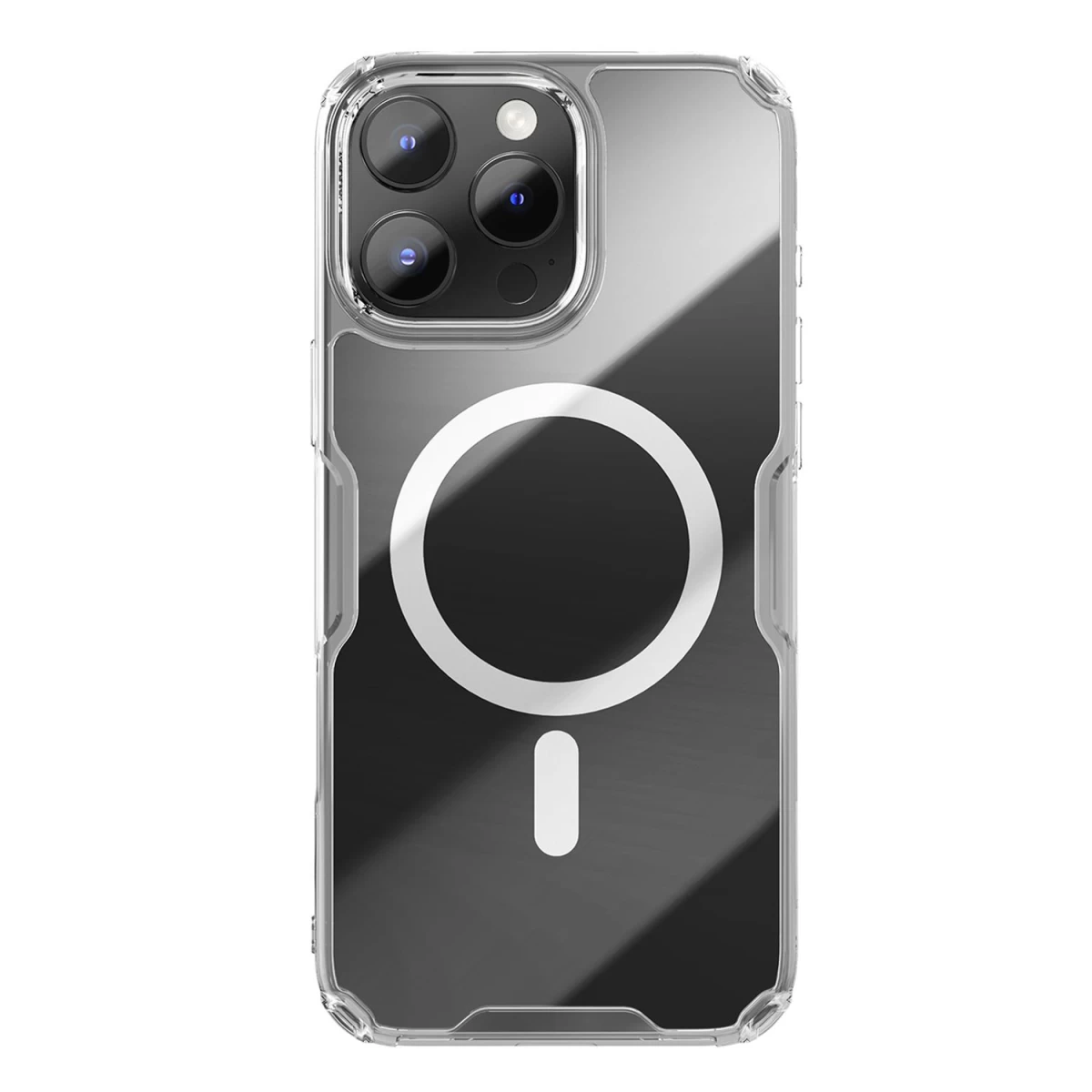 nillkin Nature Pro Magnetinis Dėklas Su magsafe Iphone 16 - Skaidrus Ir Baltas