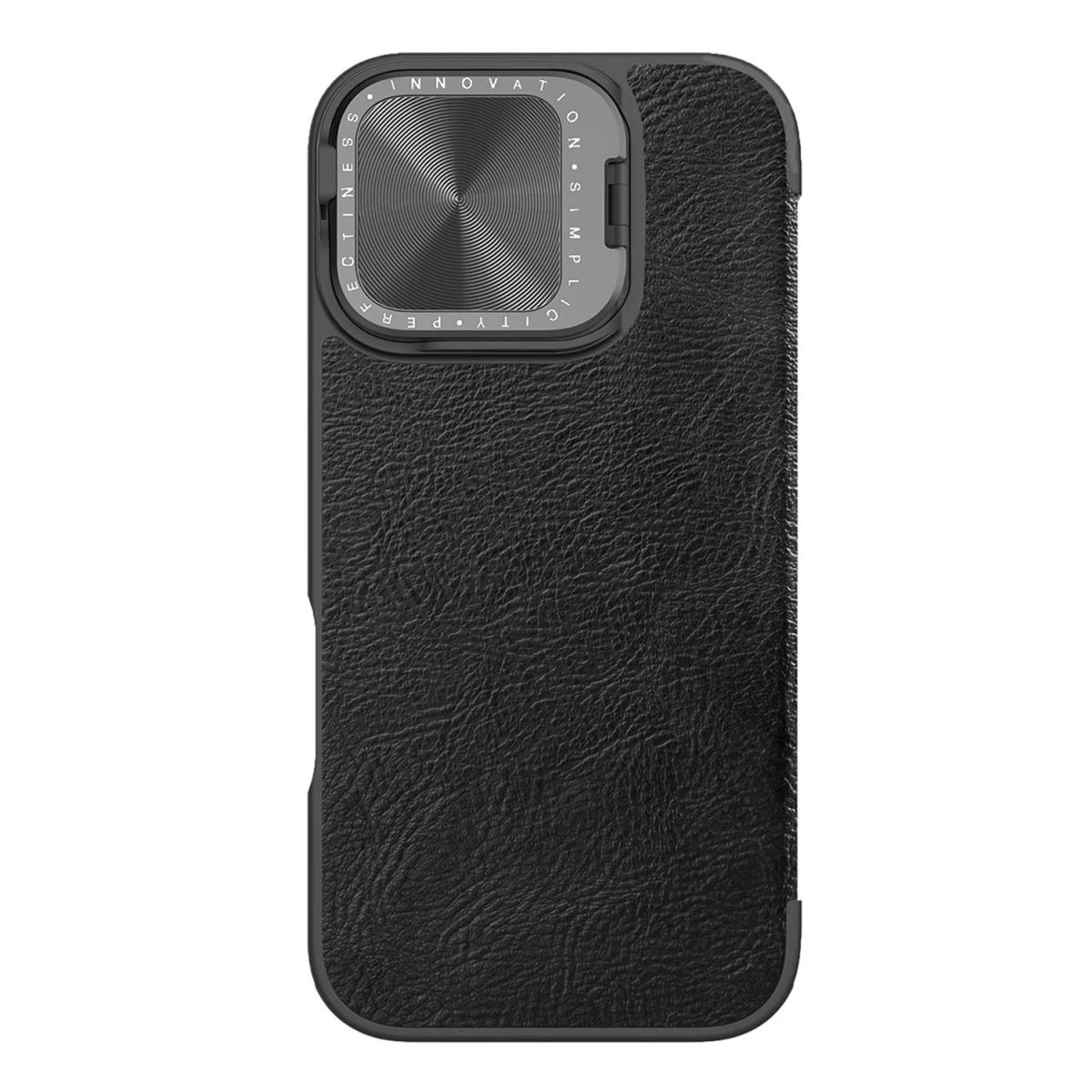 nillkin Qin Prop Odinis Dėklas Su Fotoaparato Dangteliu Ir Stovu iphone 16 - Juodas