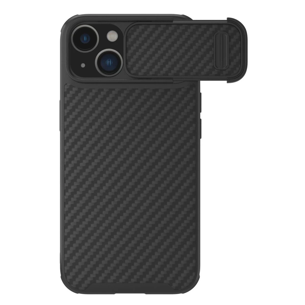 nillkin Sintetinio Pluošto S Dėklas iphone 14 Su Kameros Apsauga, Juodas
