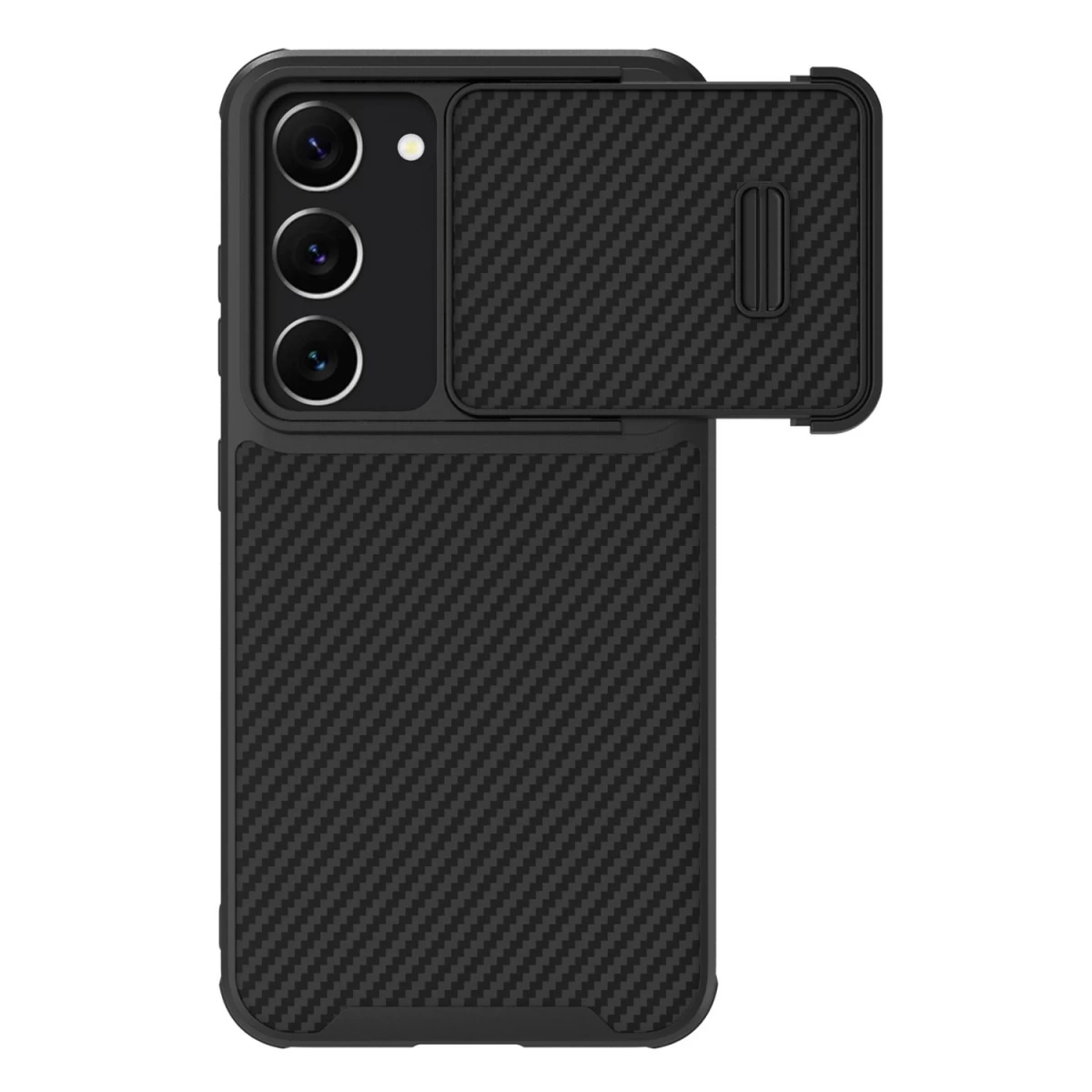 nillkin Sintetinio Pluošto S Dėklas samsung Galaxy S23 Juodos Spalvos Fotoaparato Dangtelis