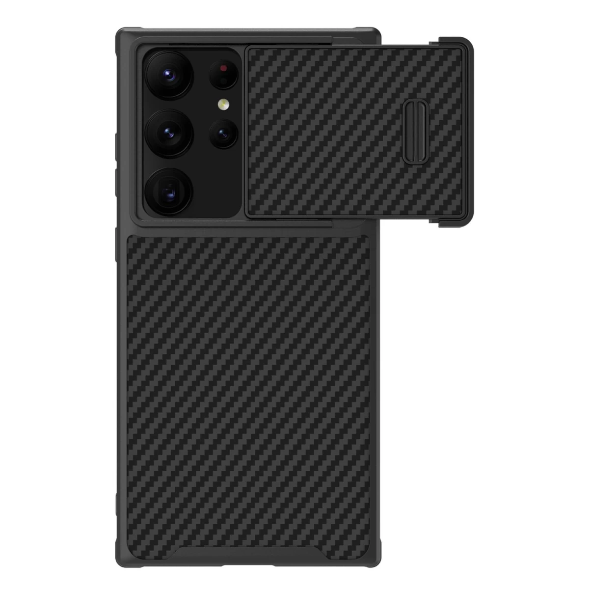 nillkin Sintetinio Pluošto S Dėklas samsung Galaxy S23 Ultra Black Fotoaparato Dangtelis