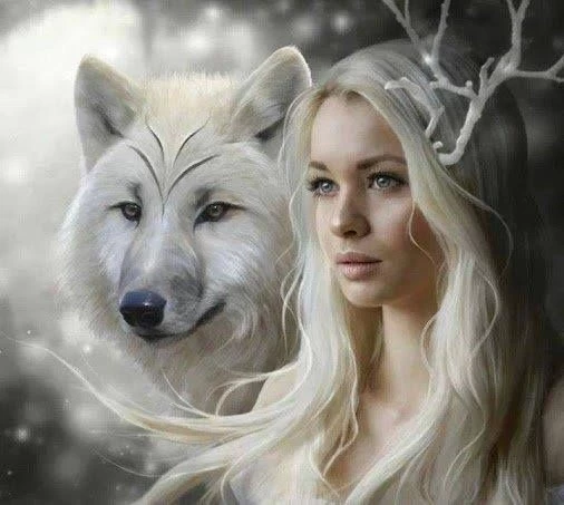 Norimpex Diamond Mosaic  - Wolf with woman