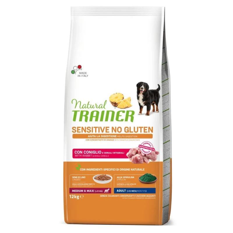 NT ADULT DOG SENSITIVE NO GLUTEN M/M RABBIT (triušiena) 12kg, 963513