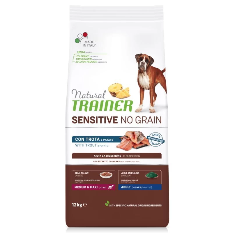 NT ADULT DOG SENSITIVE NO GRAIN M/M TROUT upėtakis 12kg, 927778