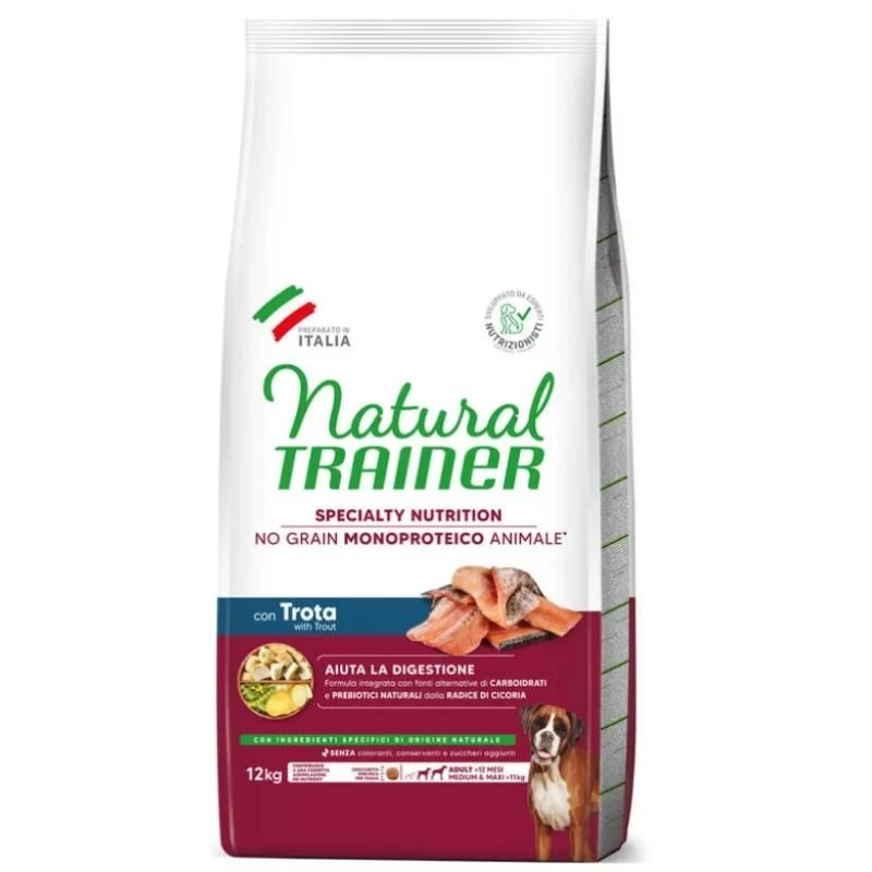 NT ADULT DOG SENSITIVE NO GRAIN M/M TROUT upėtakis 12kg
