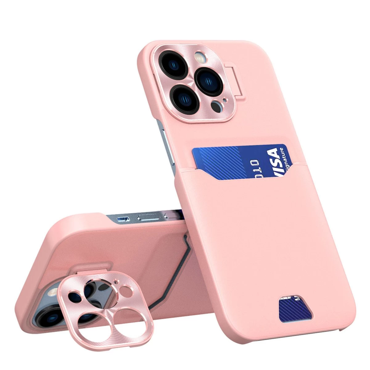 Odinis Dėklas Su Stovu Samsung Galaxy S23+ Card Wallet With Stand Pink