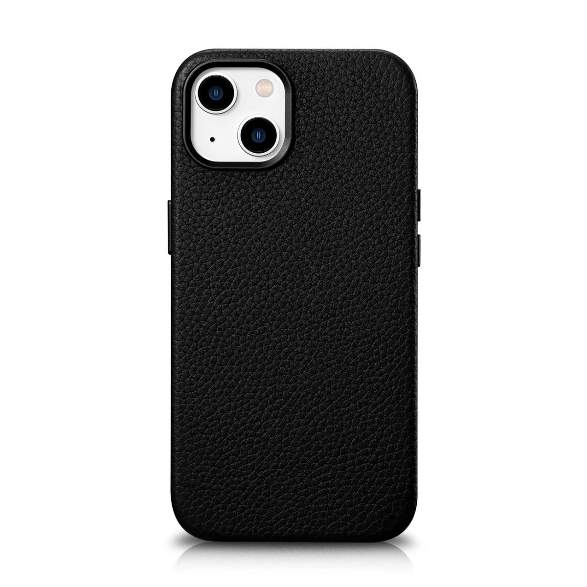 Odinis Iphone 14 Magnetinis Dėklas Su Magsafe Litchi Premium Leather Case Juodas