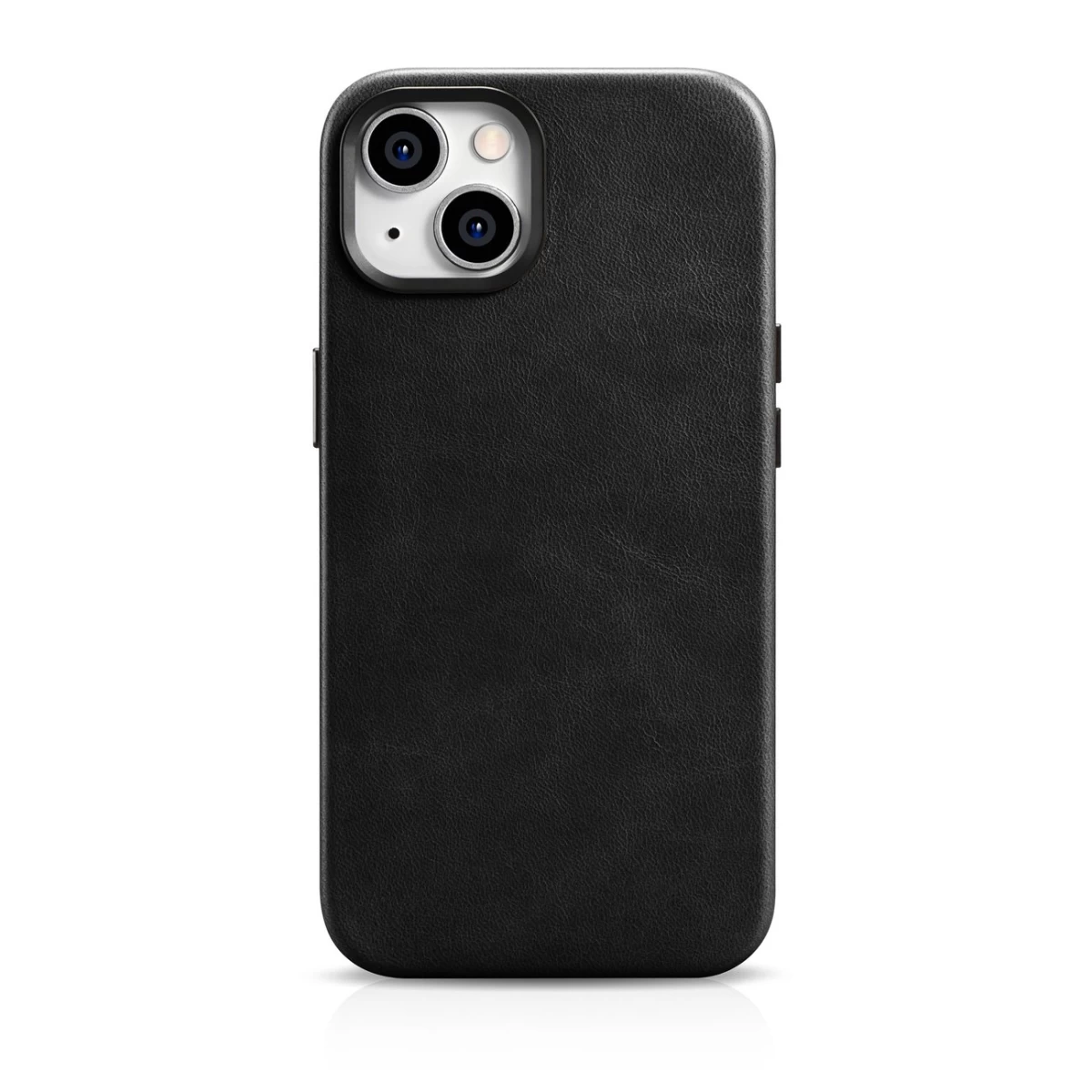 Odinis iphone 14 Plus Magnetinis Dėklas Su magsafe Oil Wax Premium Leather Case Juodas