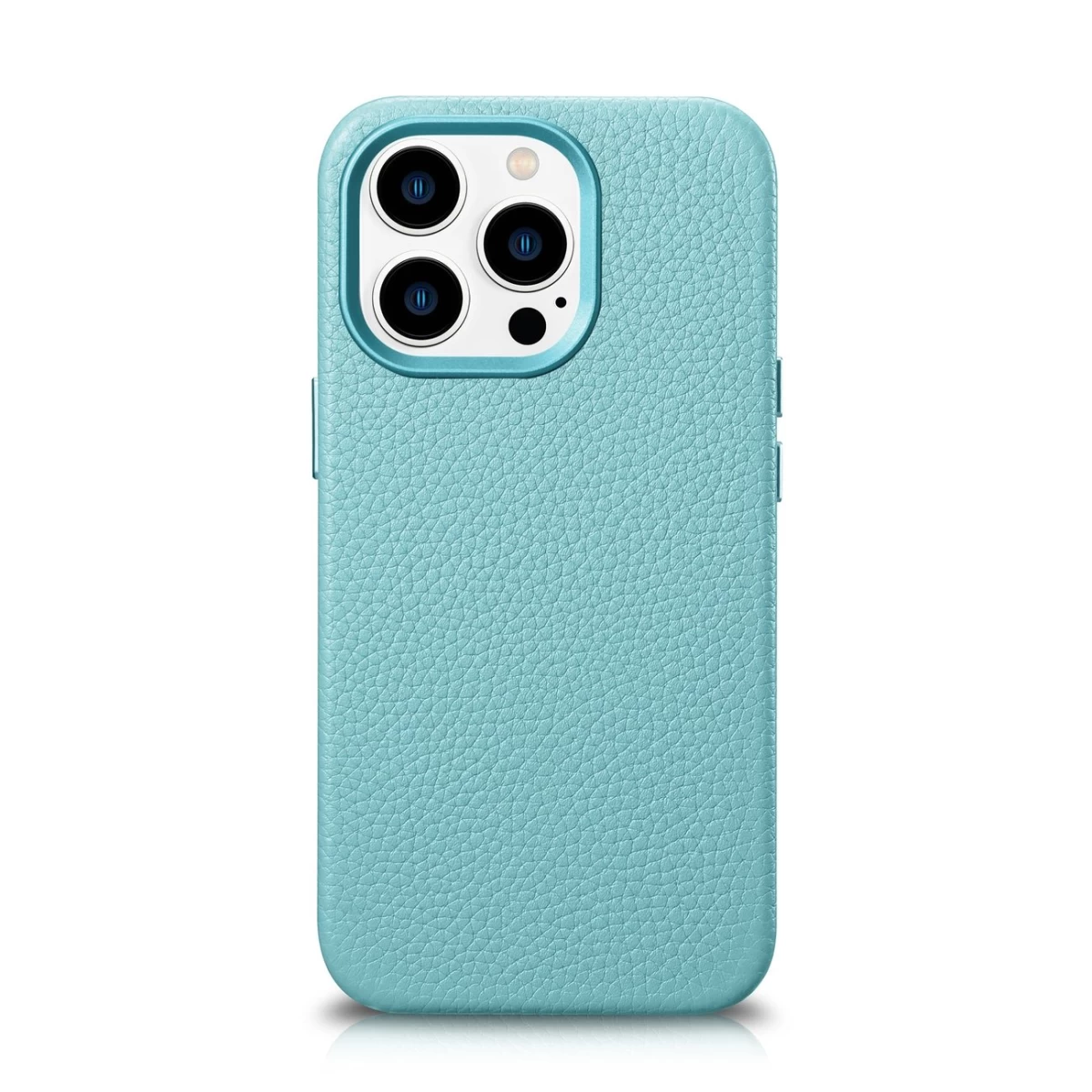 Odinis iphone 14 Pro Max Magnetinis Dėklas Su Magsafe Litchi Premium Leather Case žalias