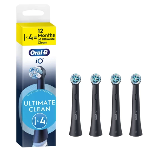 Oral-B iO Ultimate Clean x4 Dantų šepetėlio galvutės, Juoda