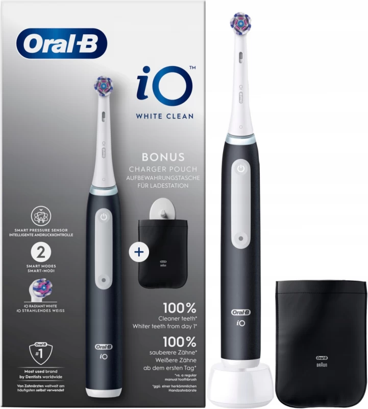 Oral-b Io3 White Clean Magnetinis Dantų šepetėlis Juodas (8700216117753)