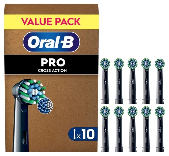 Oral-B Pro Cross Action x10 Dantų šepetėlio galvutės, Juoda