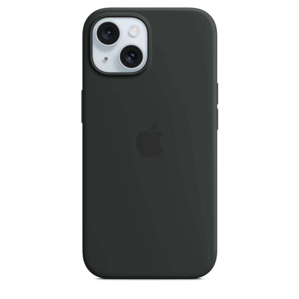 Originalus apple Silikoninis Dėklas iphone 15 Silikoninis Dėklas Magsafe Juodas
