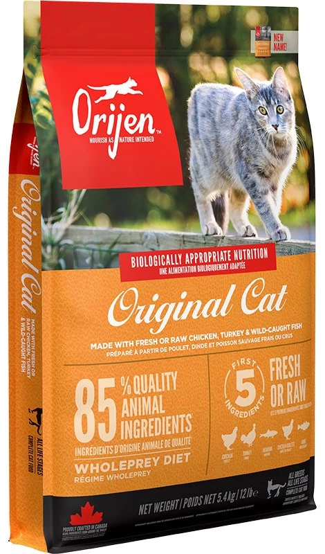 ORIJEN Original sausas kačių maistas, 5,4 kg, aukštos kokybės baltymai