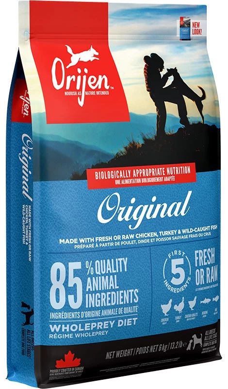 Orijen Original suaugusių šunų sausas maistas, 6 kg, vištiena, žuvis, kalakutiena