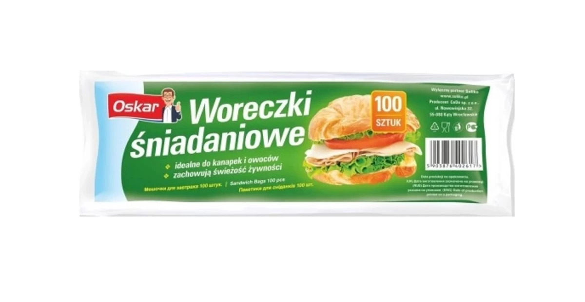 oskar, Pusryčių Maišeliai, 100 Vnt.