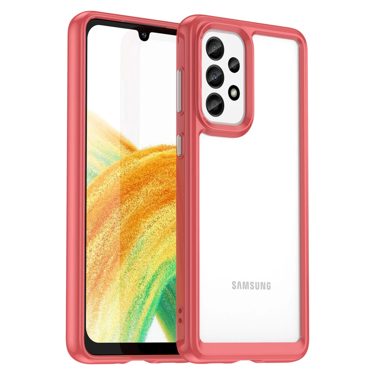 outer Space Dėklas samsung Galaxy A33 5g - Raudonas Dėklas Su Lanksčiu Rėmeliu