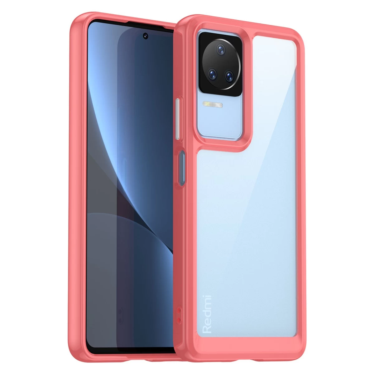 outer Space Dėklas xiaomi Poco F4 5g - Raudonas Dėklas Su Lanksčiu Rėmeliu