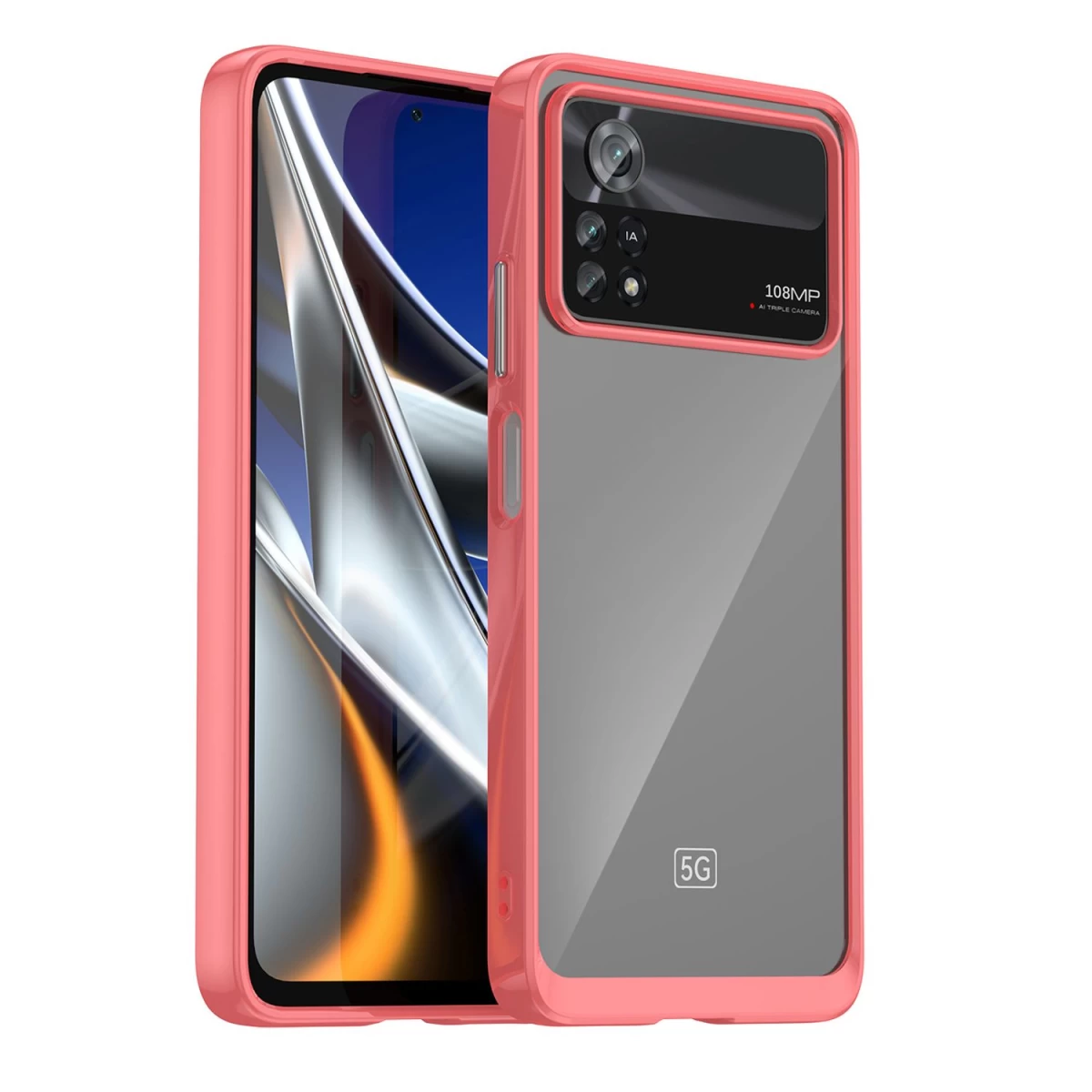 outer Space Dėklas xiaomi Poco X4 Pro 5g Su Lanksčiu Rėmeliu Raudonos Spalvos