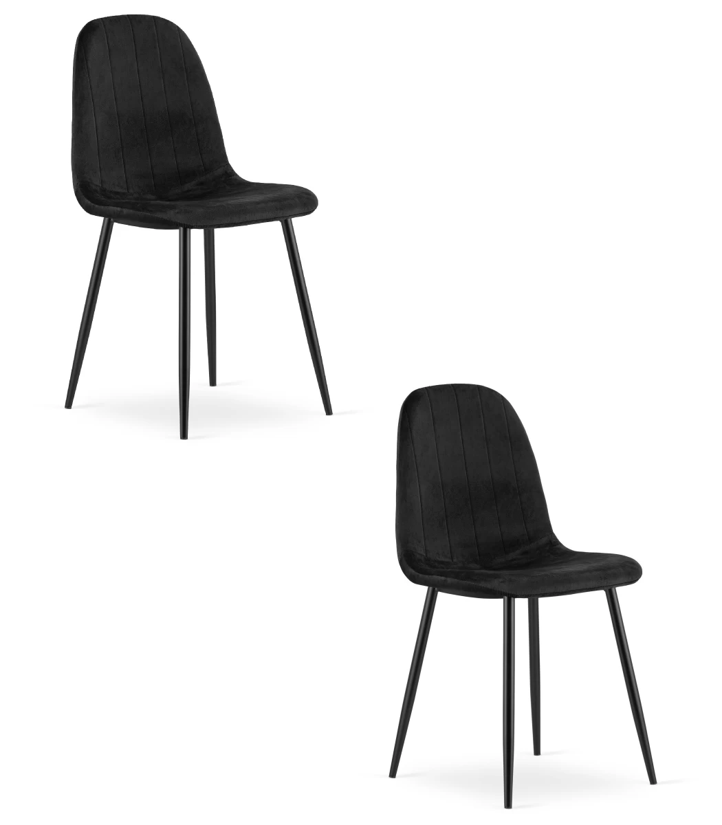 Padva Kėdė - Juodas Aksomas / Juodos Kojos X 2