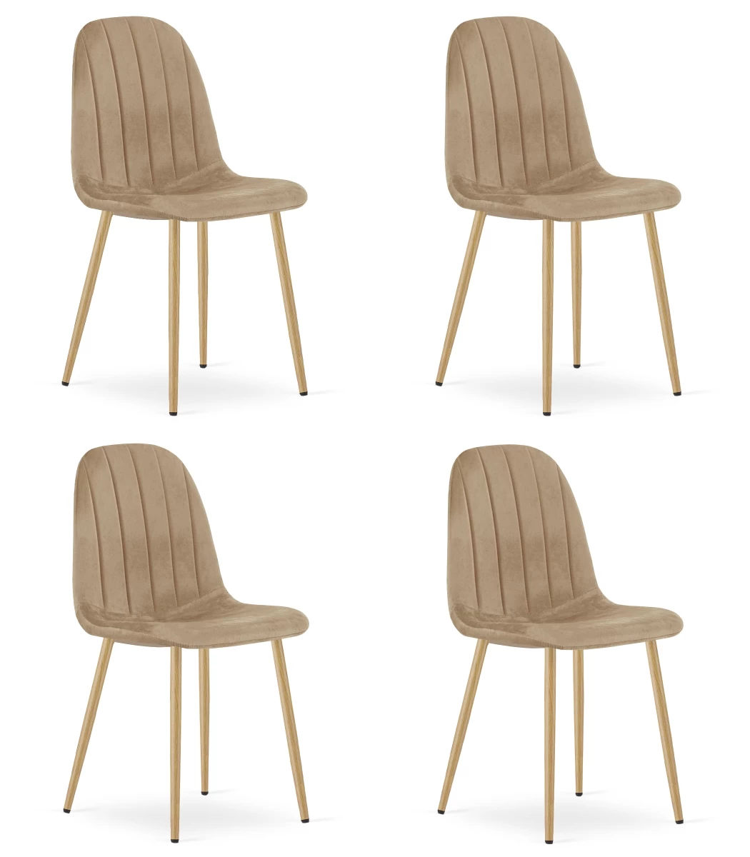 Padva Kėdė - Rudas Aksomas / ąžuolinės Kojos X 4