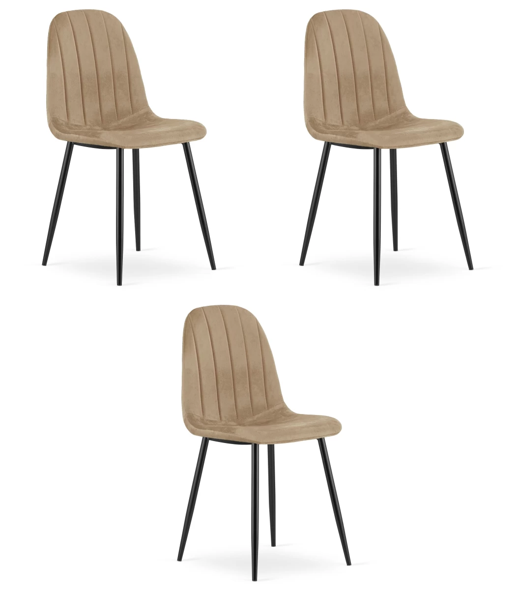 Padva Kėdė - Rudas Aksomas / Juodos Kojos X 3