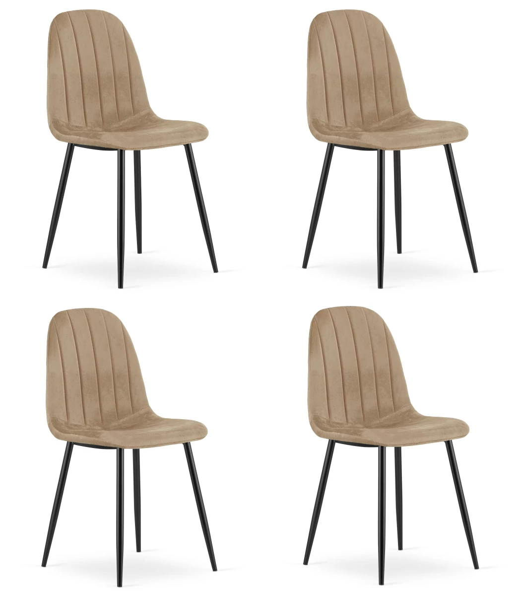 Padva Kėdė - Rudas Aksomas / Juodos Kojos X 4