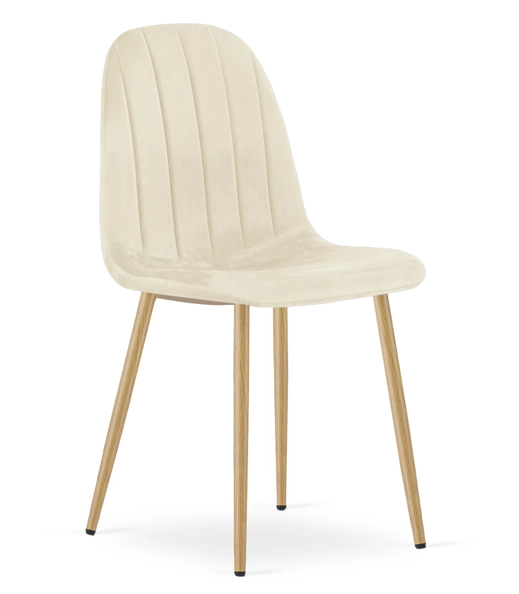 Padva Kėdė - šviesiai Smėlio Spalvos Aksomas / ąžuolinės Kojos X 1