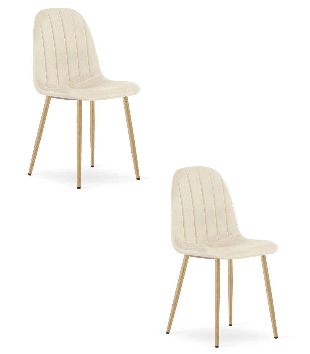 Padva Kėdė - šviesiai Smėlio Spalvos Aksomas / ąžuolinės Kojos X 2