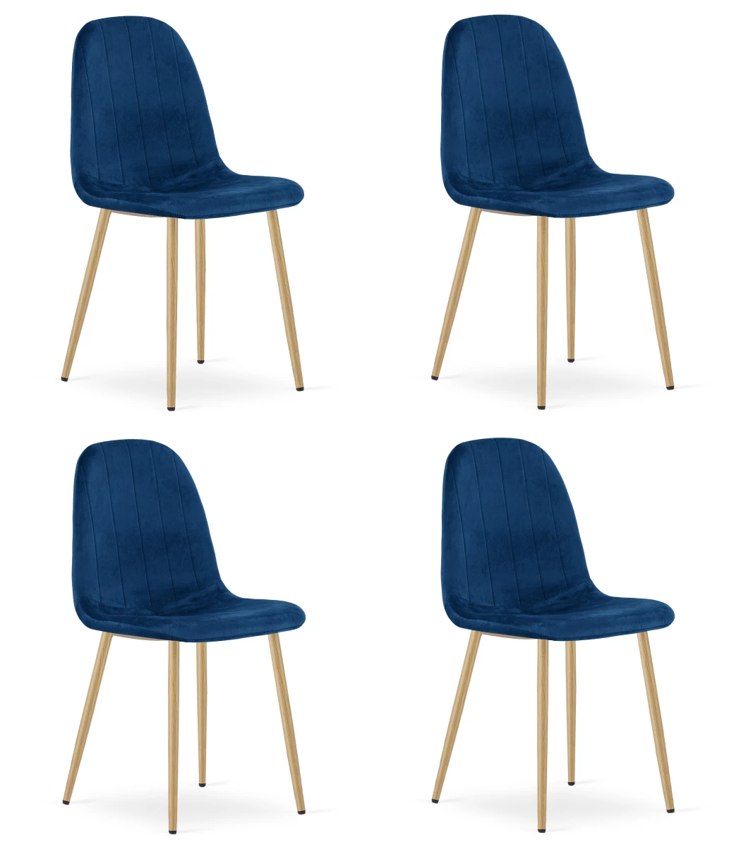 Padva Kėdė - Tamsiai Mėlynas Aksomas / ąžuolo Kojos X 4