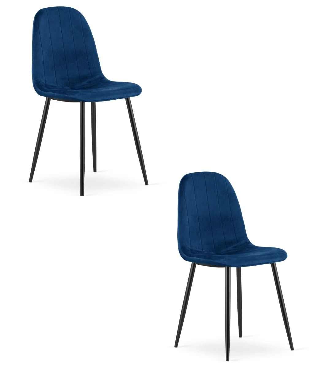 Padva Kėdė - Tamsiai Mėlynas Aksomas / Juodos Kojos X 2