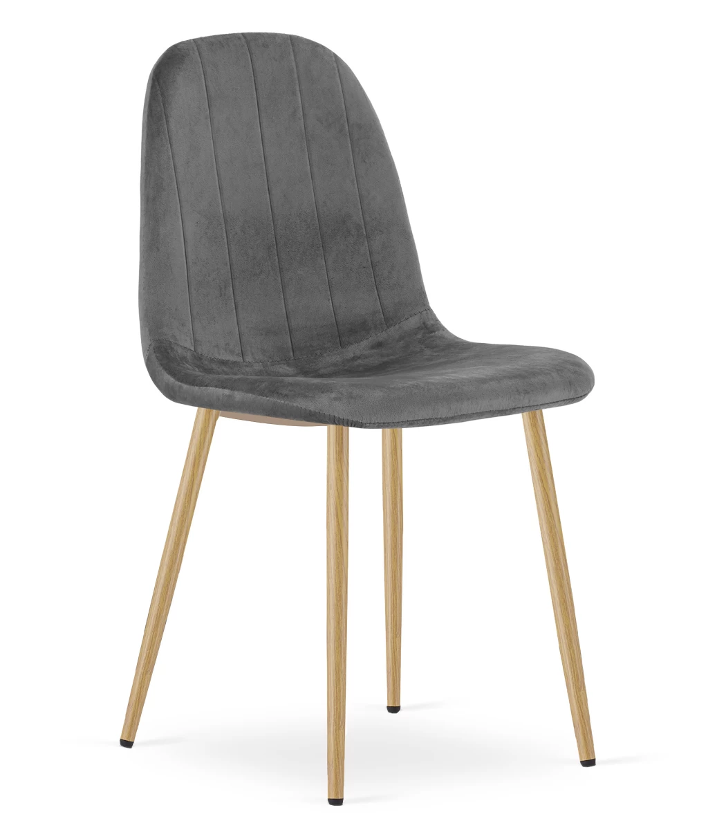 Padva Kėdė - Tamsiai Pilkas Aksomas / ąžuolinės Kojos X 1