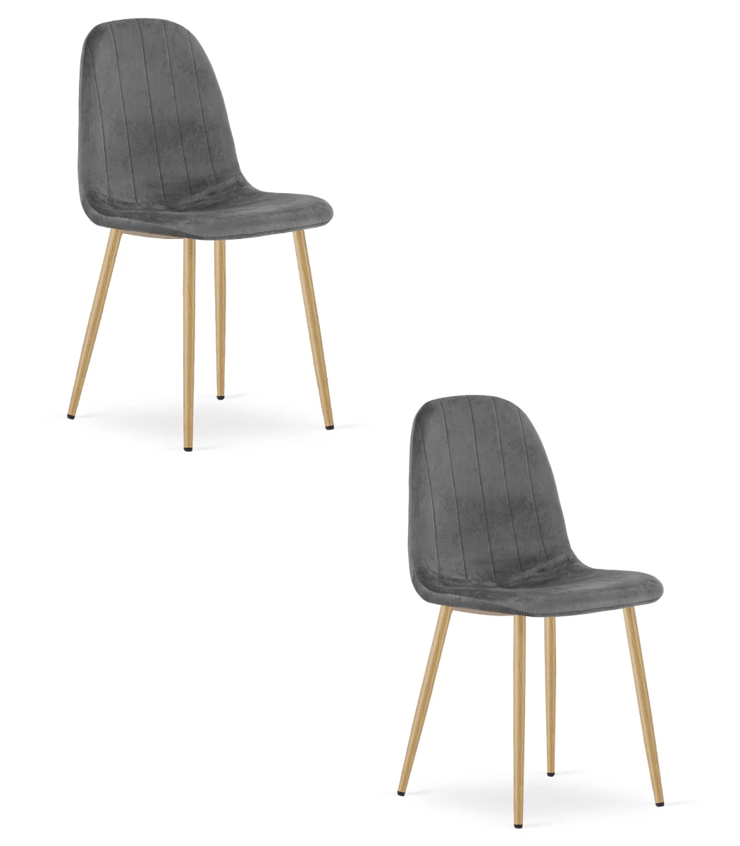 Padva Kėdė - Tamsiai Pilkas Aksomas / ąžuolo Kojos X 2