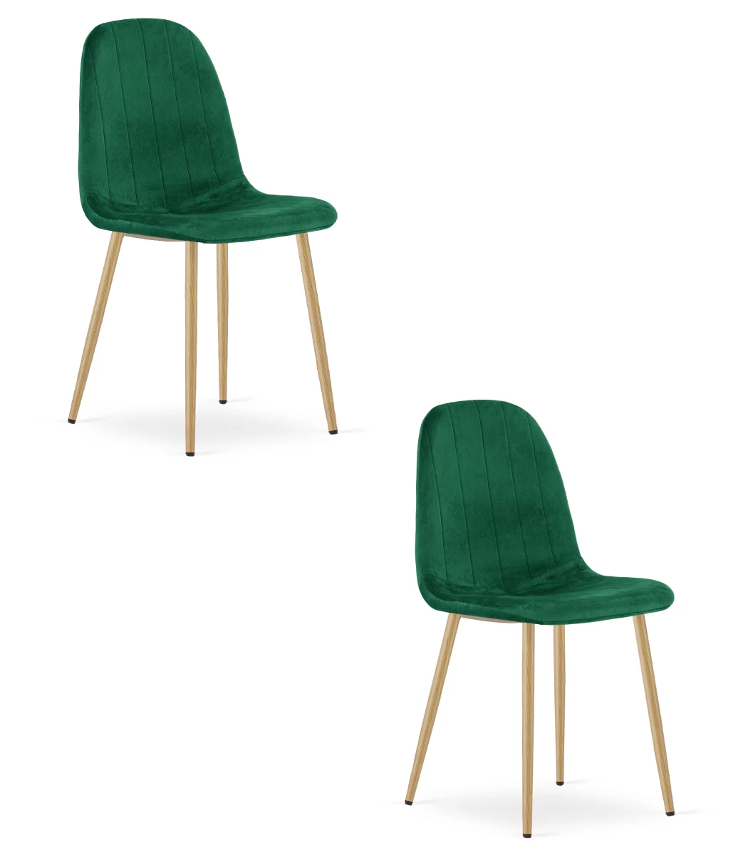 Padva Kėdė - žalias Aksomas / ąžuolinės Kojos X 2