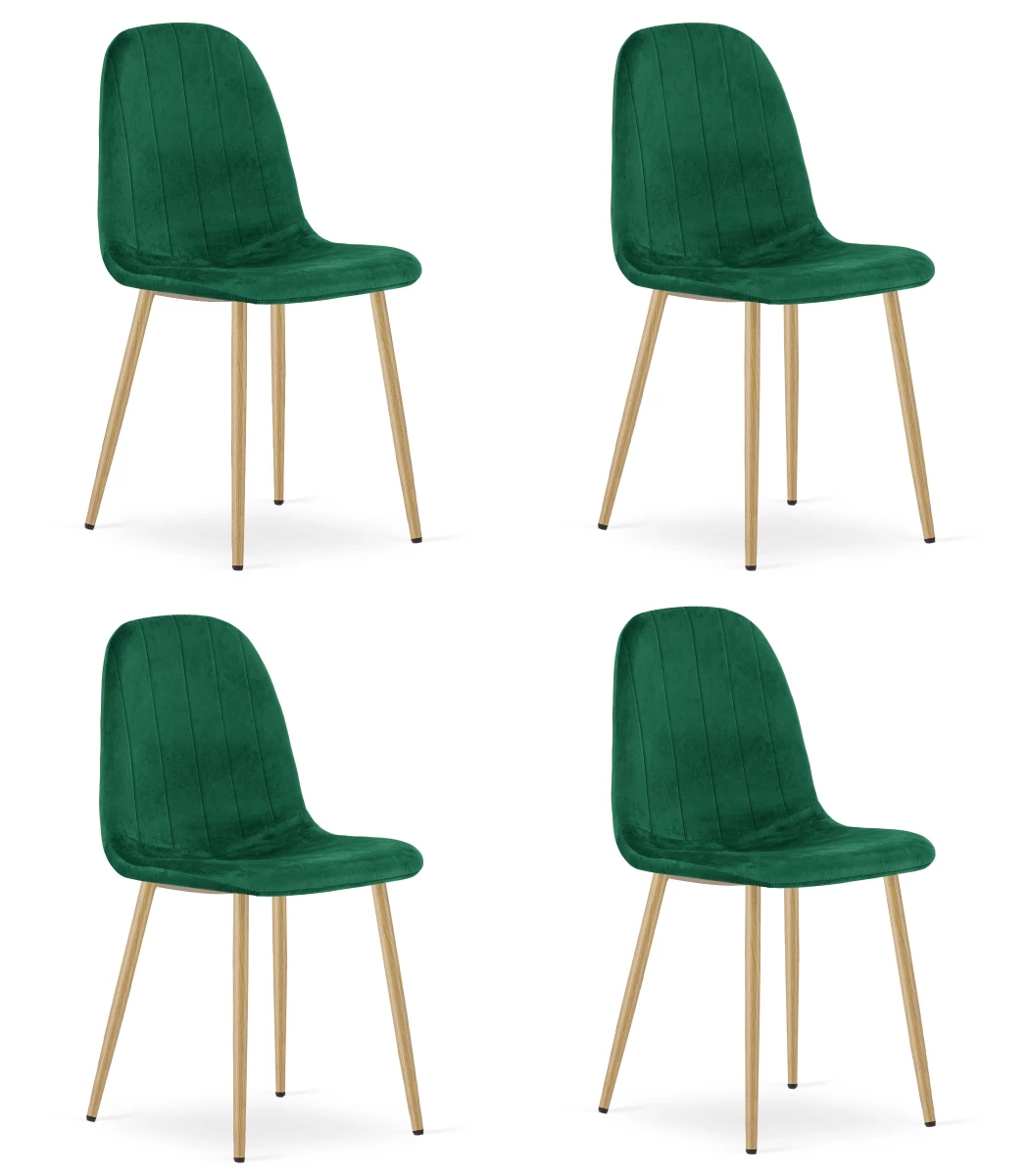 Padva Kėdė - žalias Aksomas / ąžuolinės Kojos X 4