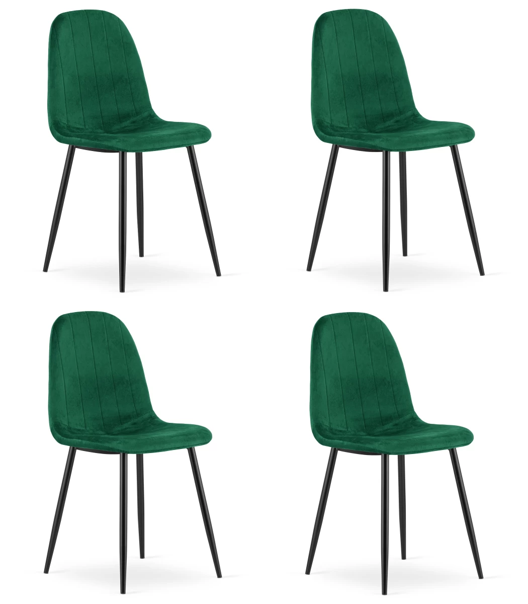 Padva Kėdė - žalias Aksomas / Juodos Kojos X 4