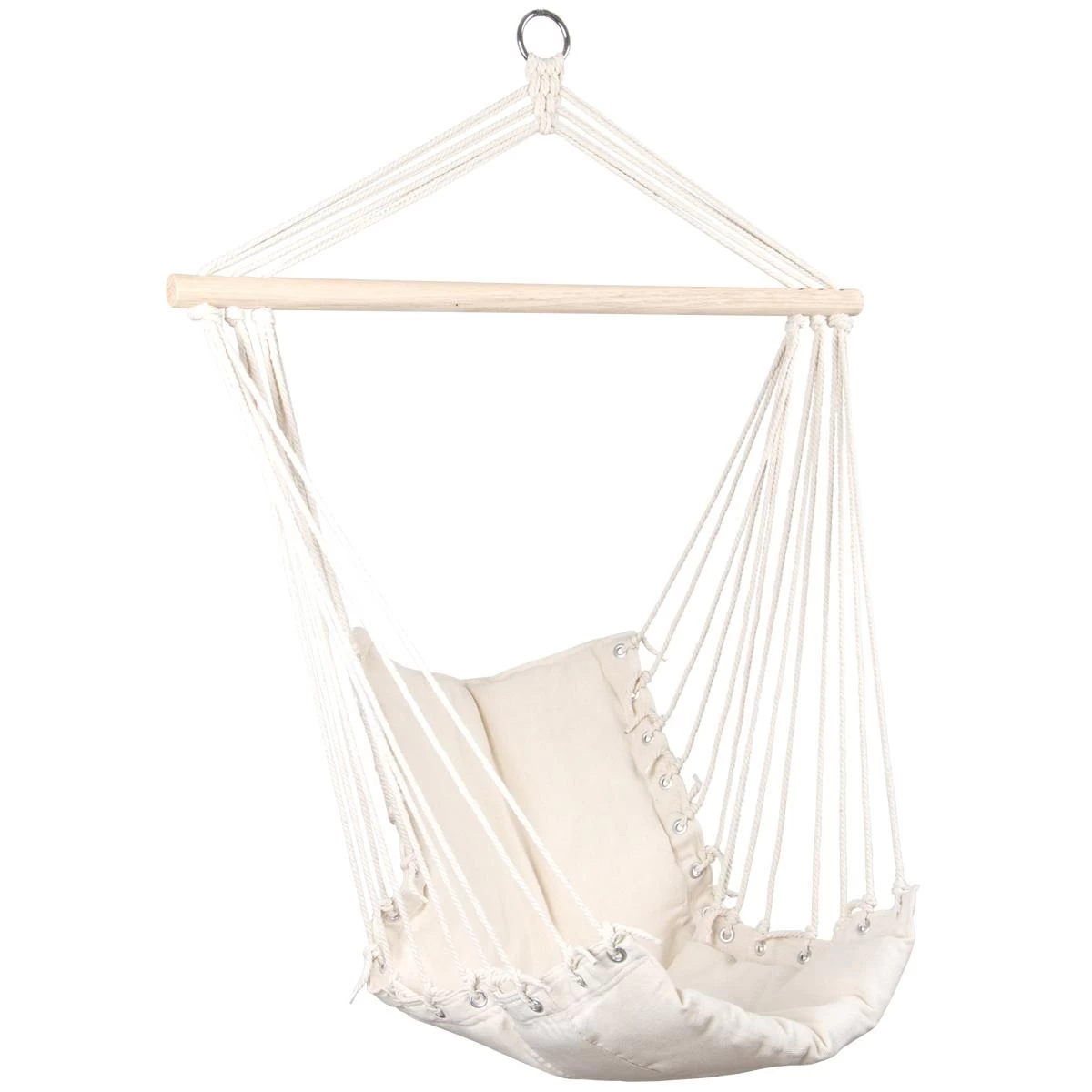 Pakabinama Braziliška Sėdynė Hamak 100x50cm Nature Su Push Cuff White