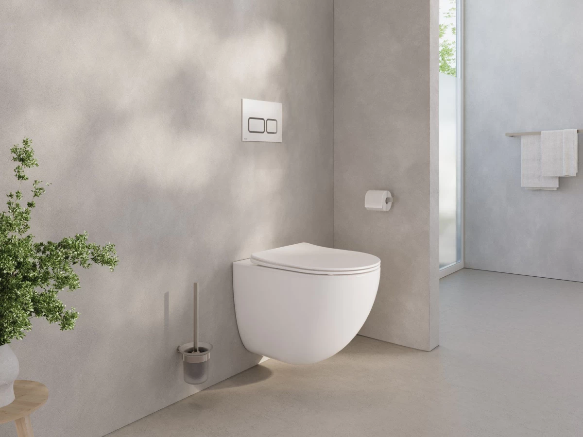 Pakabinamas WC Ravak Chrome AquaSpin set, baltas, X03121