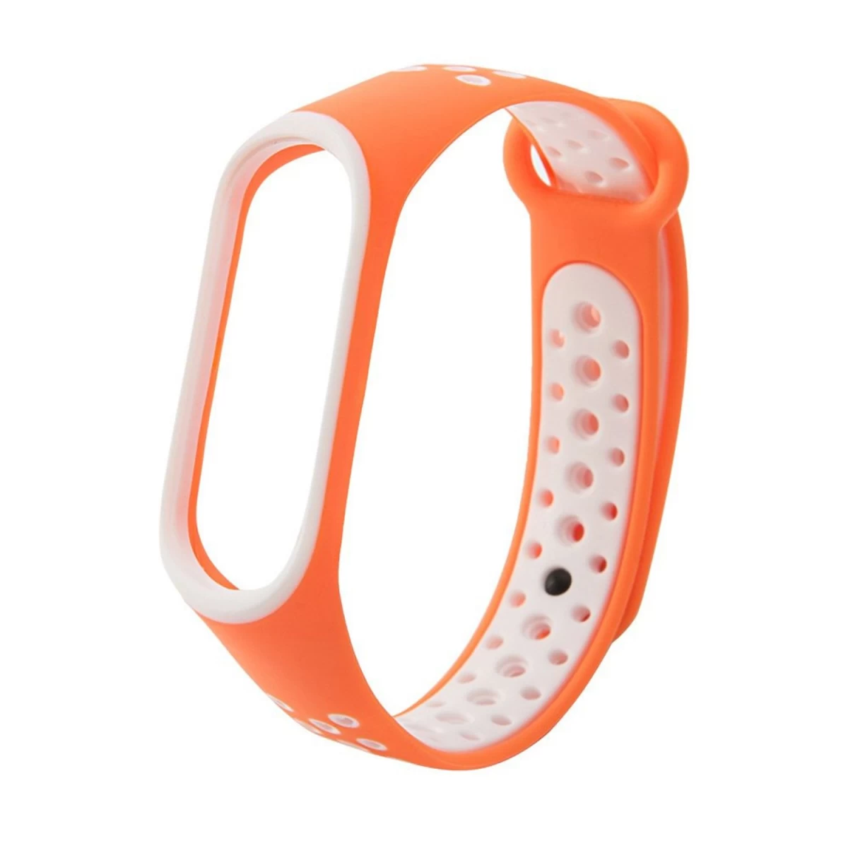 Pakaitinis Silikoninis Dirželis Xiaomi Mi Band 4 / Mi Band 3 Dots Oranžinės Ir Baltos Spalvos