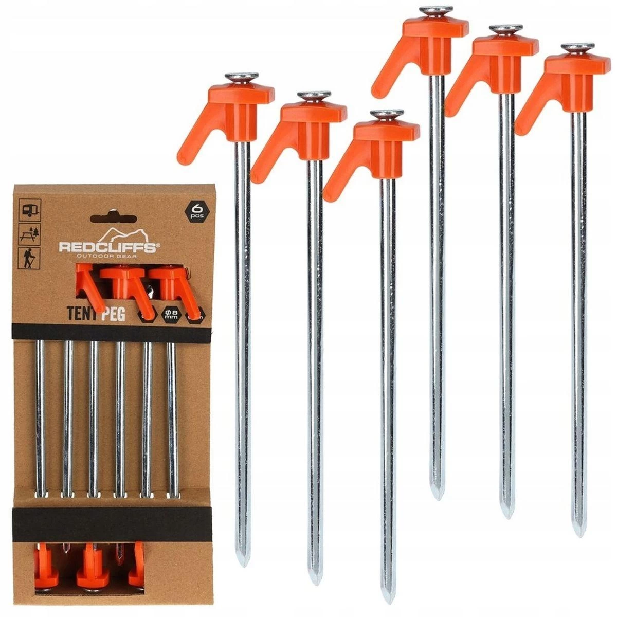 Palapinės Smeigtukai 21cm Kpl. 6vnt. Metaliniai Plastikiniai Redcliffs