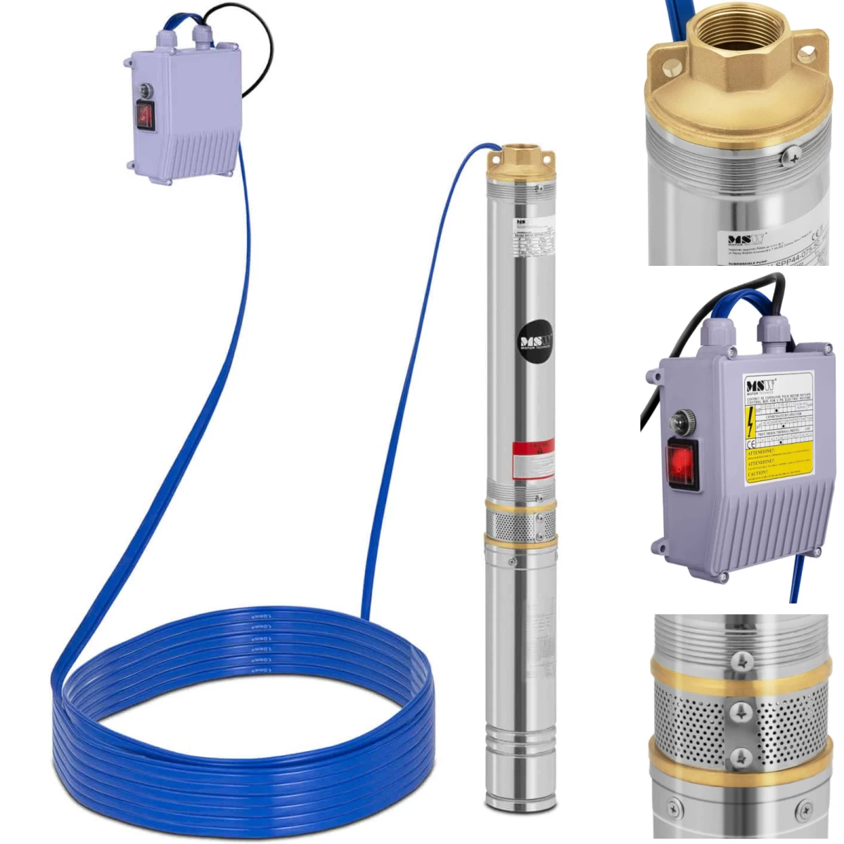 Panardinamasis šulinio Siurblys Stal 100 W 6000 L/h Iki 72 M