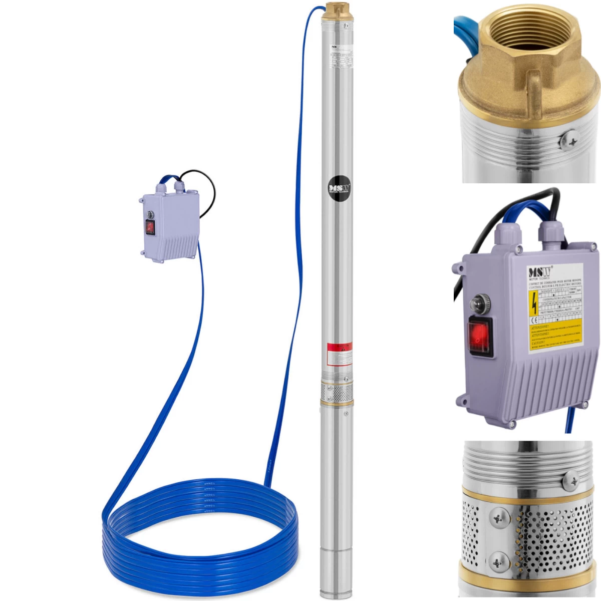 Panardinamasis šulinio Siurblys Stal 1000 W 3800 L/h Iki 85 M