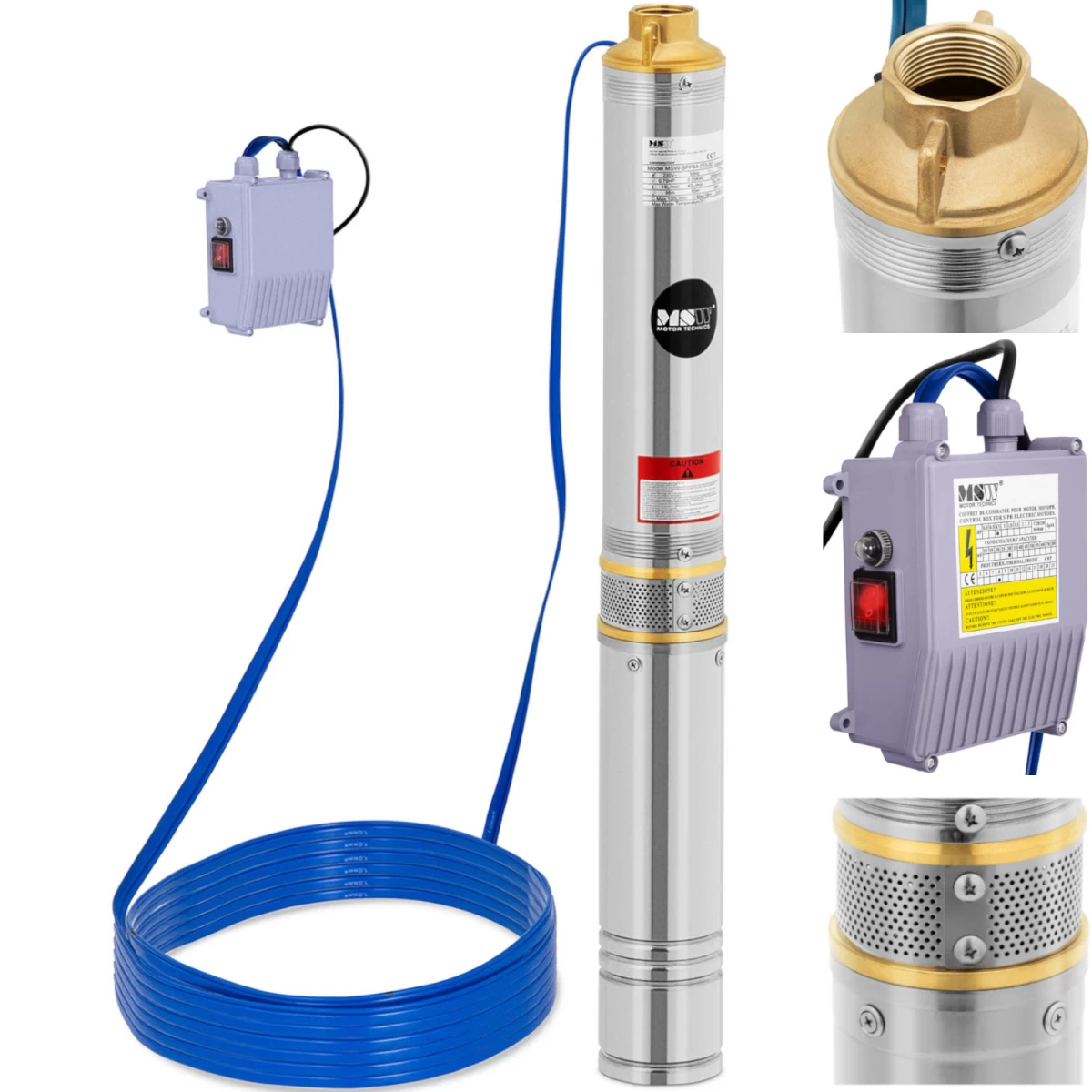 Panardinamasis šulinio Siurblys Stal 750 W 6000 L/h Iki 58 M