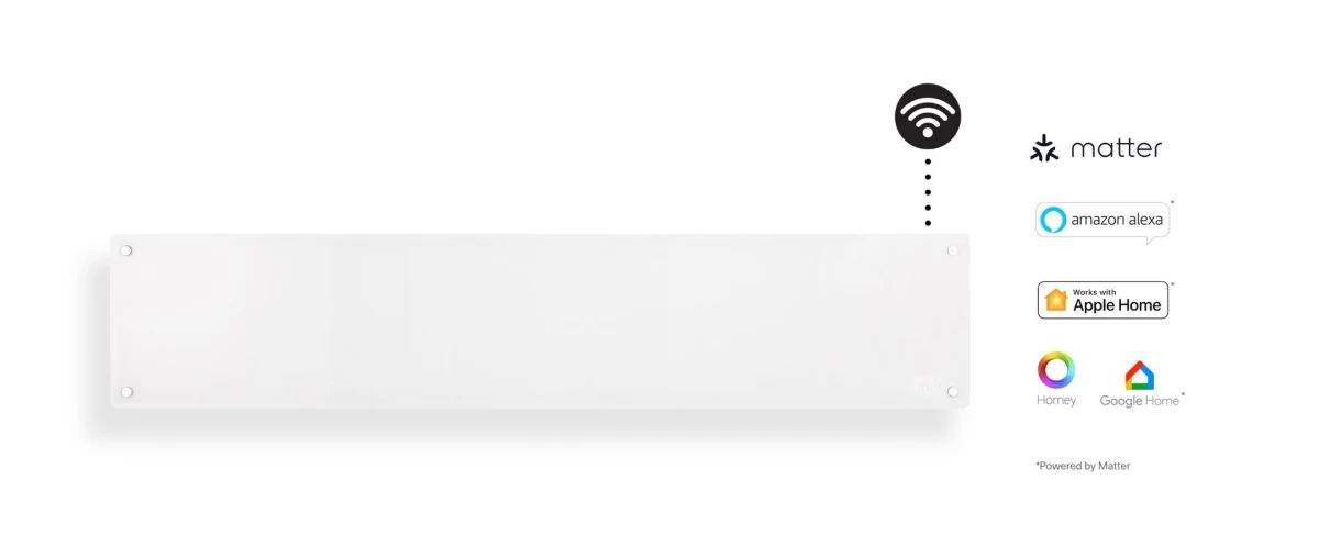 Panelinis šildytuvas Mill GL1000LWIFI3, 1000 W | Tinka patalpoms iki 12–16 m² | Balta | IPX4