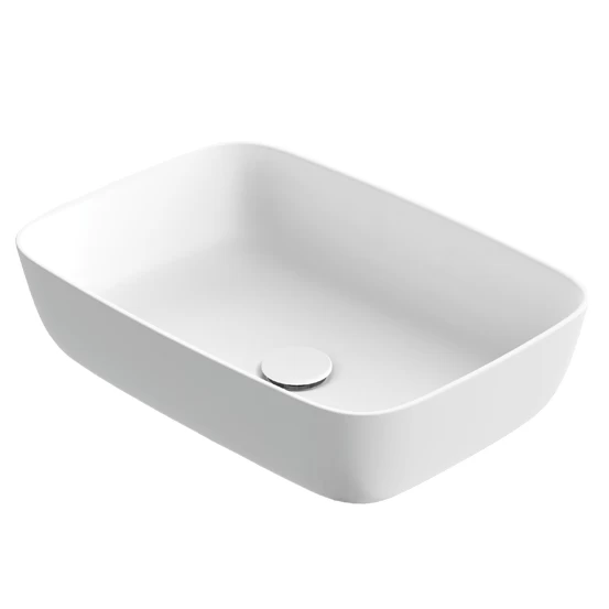 Pastatomas Xonyx™ lieto akmens praustuvas Balteco NEO R 54x38x14 cm, baltas matinis