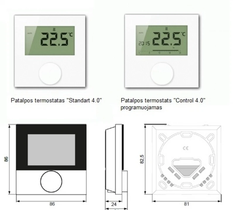 Termostatai grindiniam šildymui (laidiniai termostatai)
